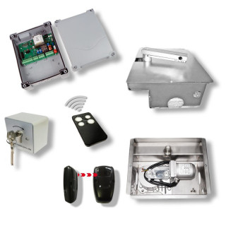 Unterflur-Drehtorantrieb Shark, Komplett-Kit, Edelstahl, für 1-flügelige Tore bis 3,5m oder max 600kg