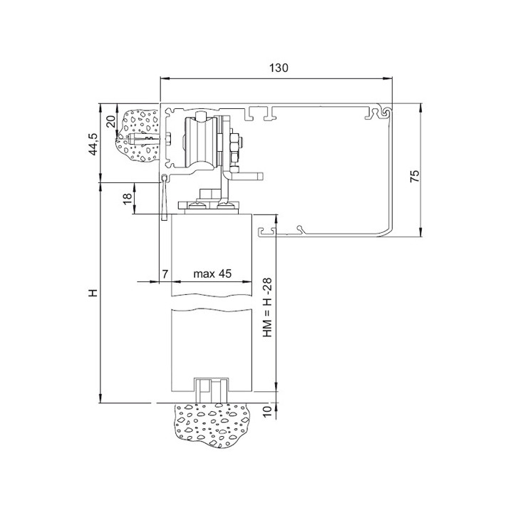 Schiebetürantrieb CIVIK, 1-flügelig