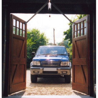 Flügeltorbeschlag für Garagen, Flügeltor, 2-flügelig