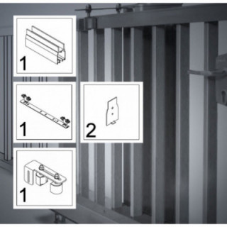 FST083A bis 4,5 m, Eco-Kit, Schiebetor, Aluminium-Beschlag, freitragend