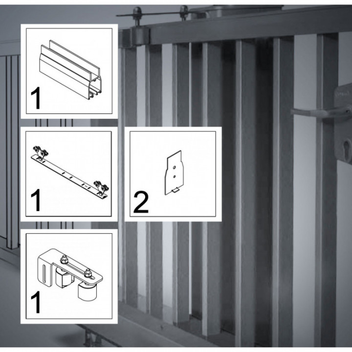 FST083A bis 4,5 m, Eco-Kit, Schiebetor, Aluminium-Beschlag, freitragend
