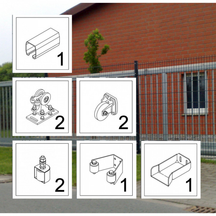 FST095 LD bis 4,5 m, Komplett-Kit, Schiebetor-Beschlag, freitragend