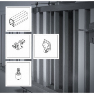 FST107AZ bis 7 m, Eco-Kit, Schiebetor, Aluminium-Beschlag, freitragend