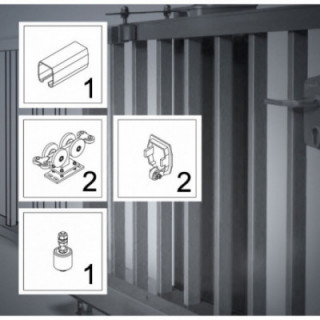 FST150A bis 9,5 m, Eco-Kit, Schiebetor, Aluminium-Beschlag, freitragend