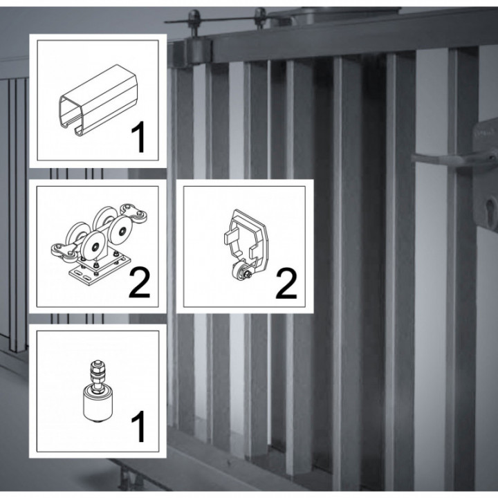 FST150A bis 9,5 m, Eco-Kit, Schiebetor, Aluminium-Beschlag, freitragend
