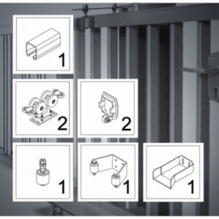 FST150A bis 9,5 m, Komplett-Kit, Schiebetor, Aluminium-Beschlag, freitragend