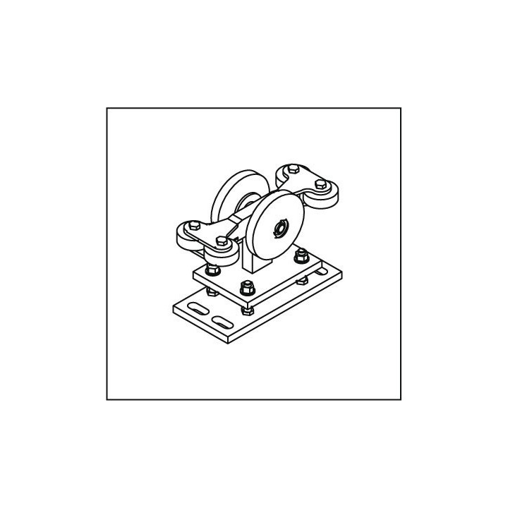 Laufrollenbock LRB130-4QG, höhenverstellbar