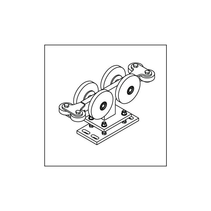 Laufrollenbock LRB150A-4QG, höhenverstellbar