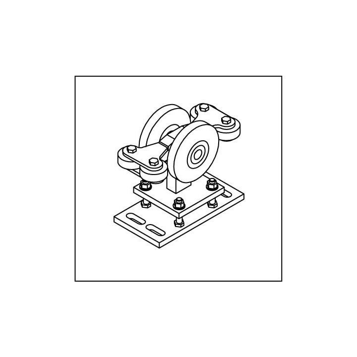 Laufrollenbock LRB160-4QG, höhenverstellbar