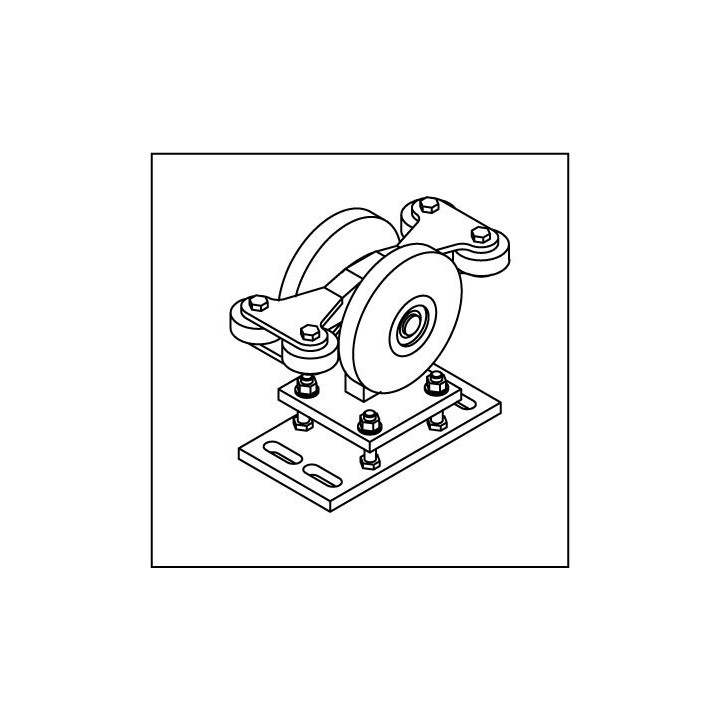 Laufrollenbock LRB192-4QG, höhenverstellbar